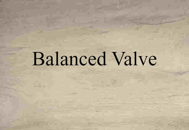 Balanced Valve (noun) Definition, Meaning & Examples