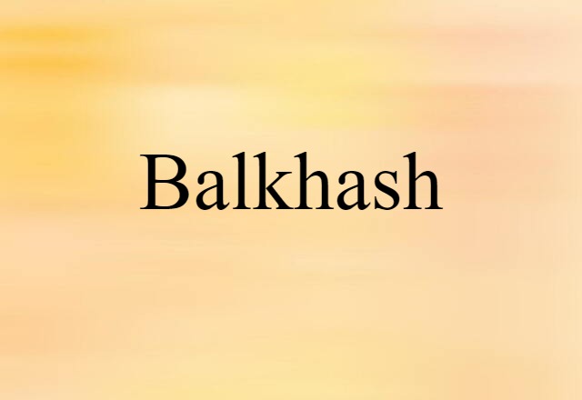 Balkhash (noun) Definition, Meaning & Examples