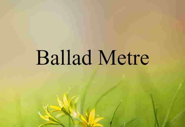 Ballad Metre (noun) Definition, Meaning & Examples