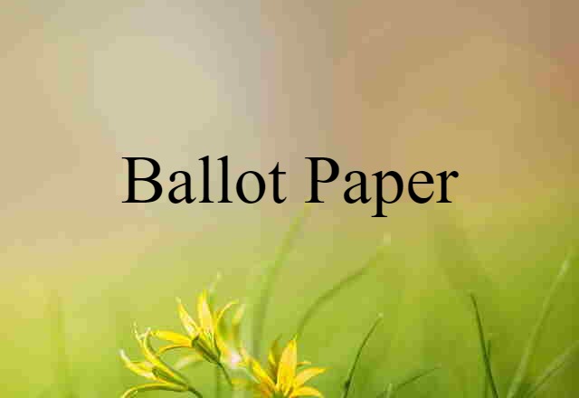 ballot paper