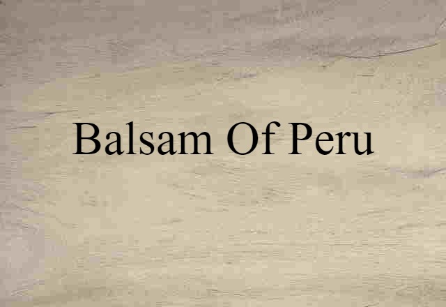 balsam of Peru