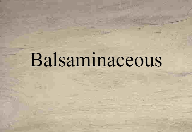 balsaminaceous