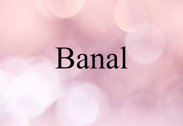 Banal (noun) Definition, Meaning & Examples