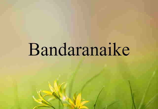 Bandaranaike