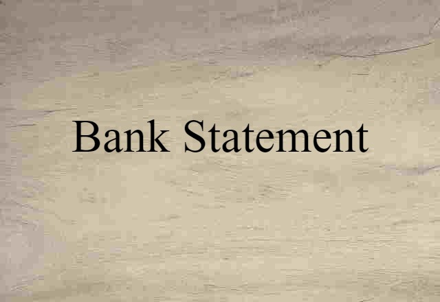 bank statement