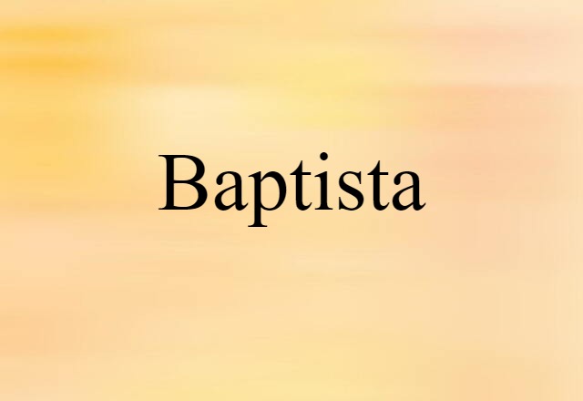 Baptista (noun) Definition, Meaning & Examples