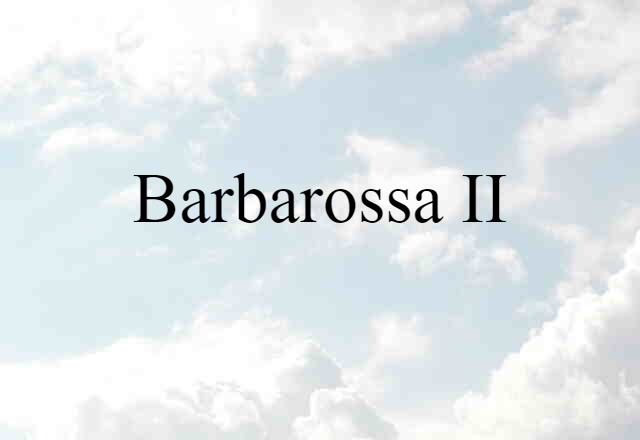 Barbarossa II (noun) Definition, Meaning & Examples