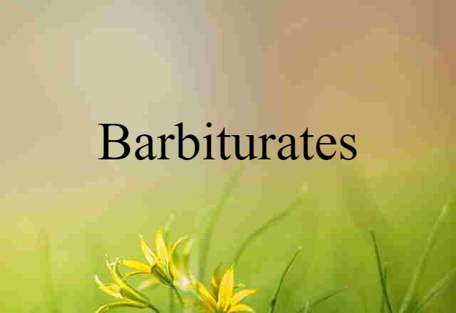 Barbiturates (noun) Definition, Meaning & Examples