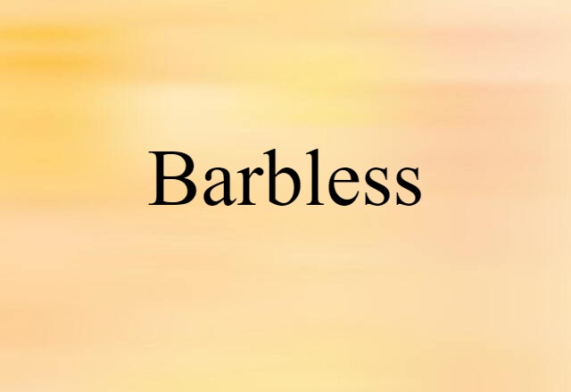 Barbless (noun) Definition, Meaning & Examples