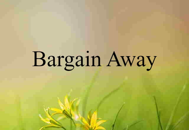 Bargain Away (noun) Definition, Meaning & Examples