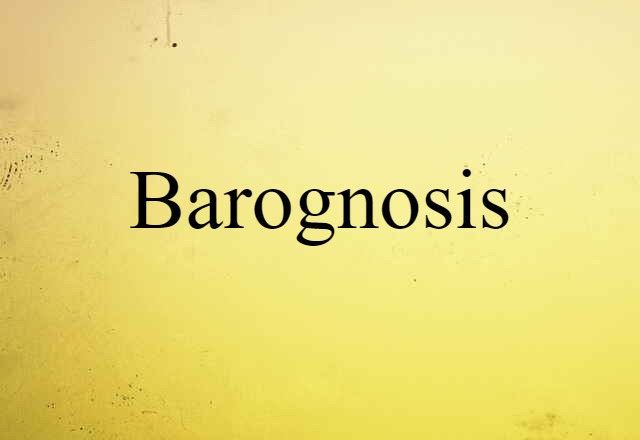 Barognosis (noun) Definition, Meaning & Examples