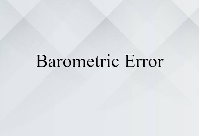 barometric error