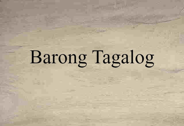 Barong Tagalog (noun) Definition, Meaning & Examples