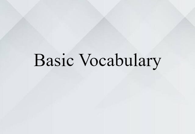 basic vocabulary