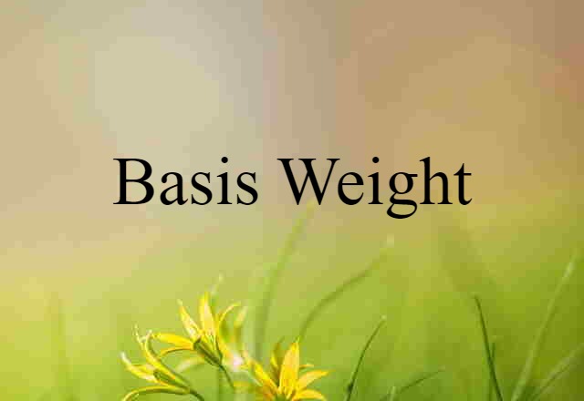 Basis Weight (noun) Definition, Meaning & Examples