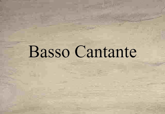 basso cantante