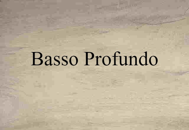 basso profundo