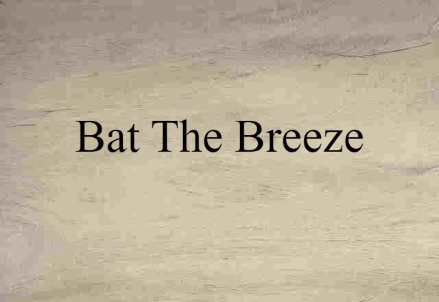 Bat The Breeze (noun) Definition, Meaning & Examples