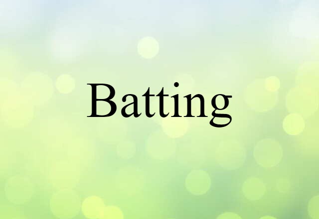 Batting (noun) Definition, Meaning & Examples