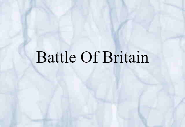 Battle Of Britain (noun) Definition, Meaning & Examples