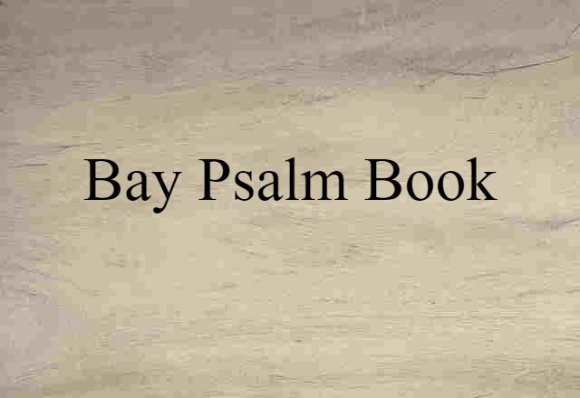 Bay Psalm Book