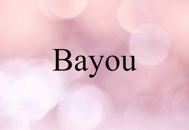 Bayou (noun) Definition, Meaning & Examples