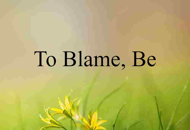 To Blame, Be (noun) Definition, Meaning & Examples