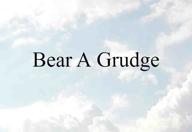 bear a grudge