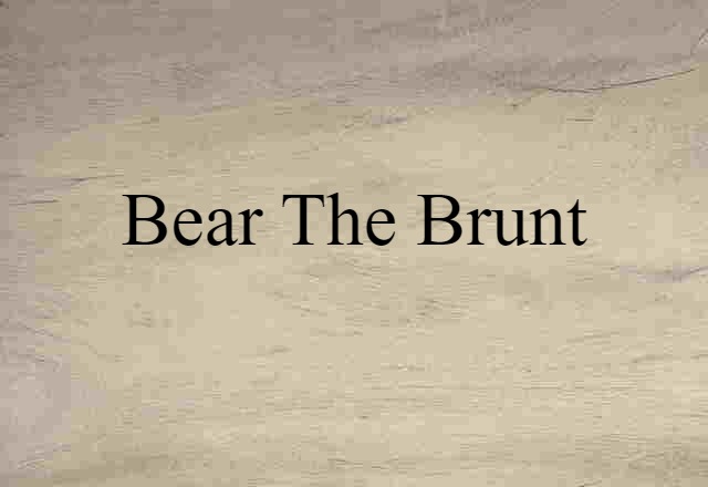 Bear The Brunt (noun) Definition, Meaning & Examples