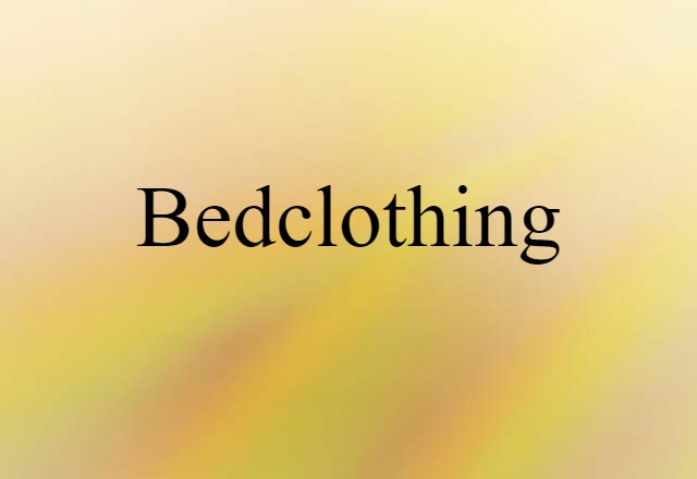 Bedclothing (noun) Definition, Meaning & Examples