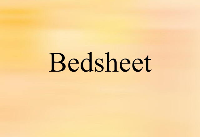 Bedsheet (noun) Definition, Meaning & Examples