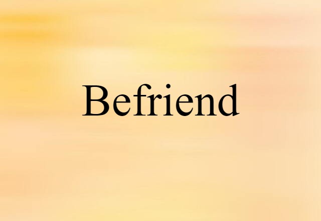 Befriend (noun) Definition, Meaning & Examples