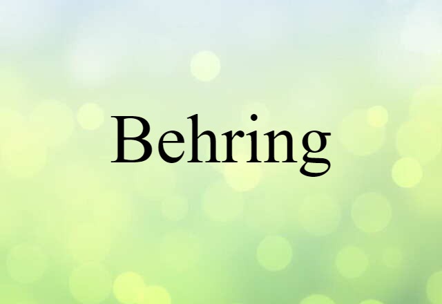 Behring (noun) Definition, Meaning & Examples