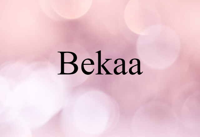 Bekaa (noun) Definition, Meaning & Examples