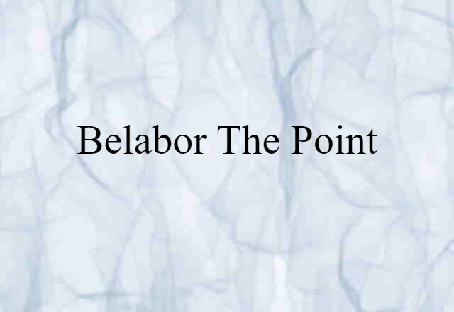 belabor the point