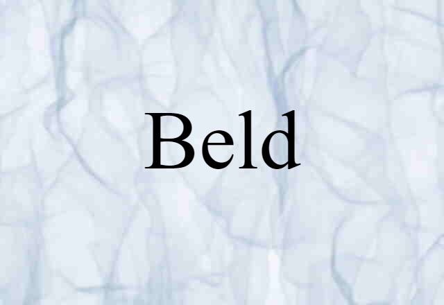 Beld (noun) Definition, Meaning & Examples