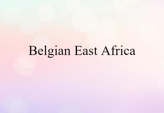 Belgian East Africa (noun) Definition, Meaning & Examples