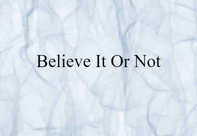 Believe It Or Not (noun) Definition, Meaning & Examples