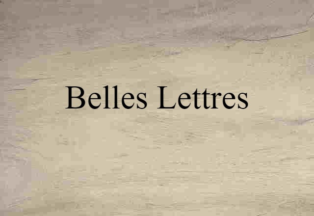 belles lettres