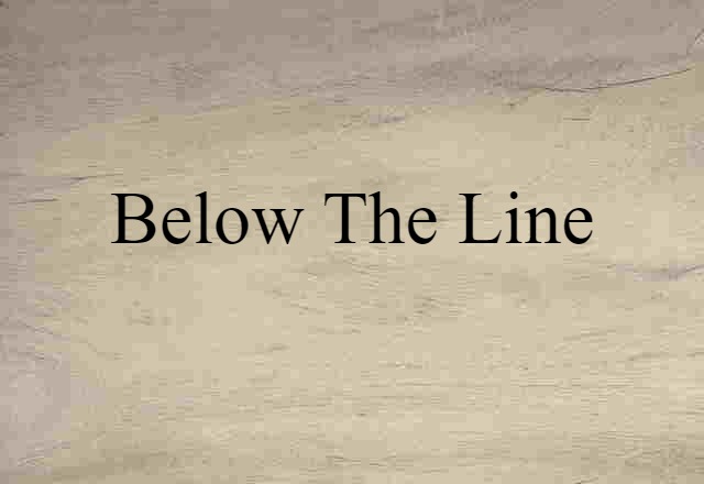 below the line