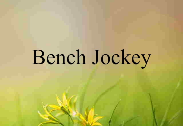 bench jockey