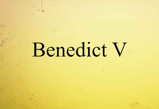 Benedict V (noun) Definition, Meaning & Examples