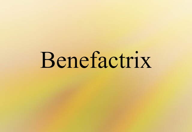 Benefactrix (noun) Definition, Meaning & Examples