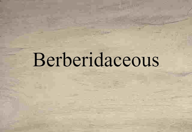 Berberidaceous (noun) Definition, Meaning & Examples