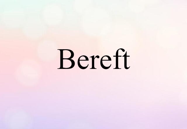 Bereft (noun) Definition, Meaning & Examples