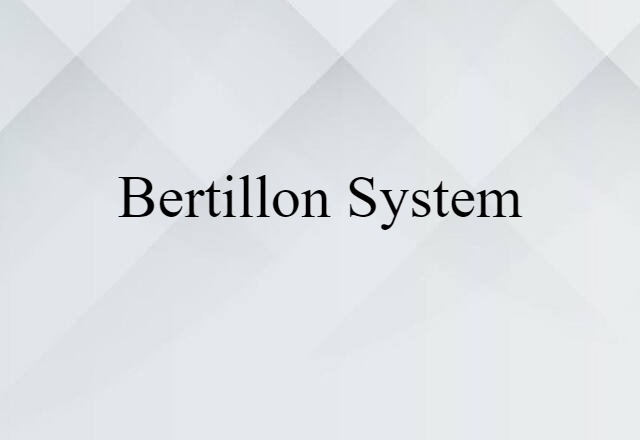 Bertillon system