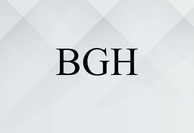 BGH (noun) Definition, Meaning & Examples