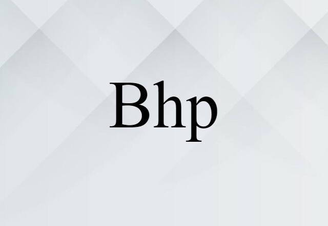 Bhp (noun) Definition, Meaning & Examples