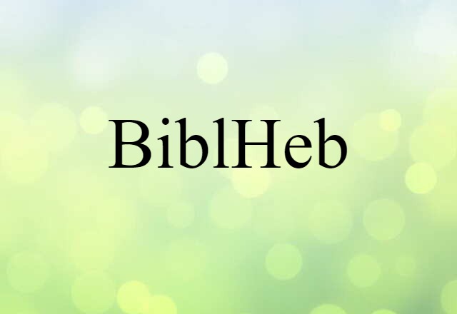 BiblHeb (noun) Definition, Meaning & Examples