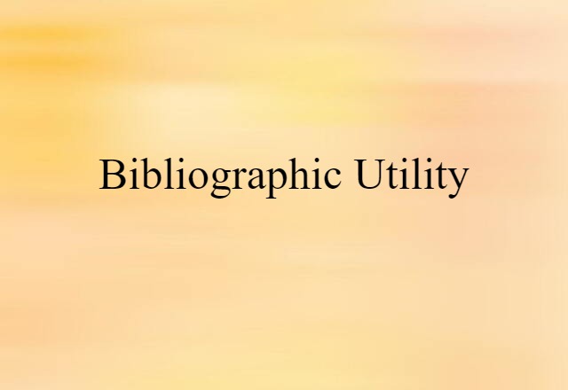 bibliographic utility